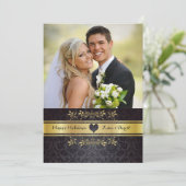 Gold Chic Photo Holiday Card Feestdagenkaart (Staand voorkant)