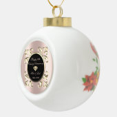 Gold Chic Roos Gold 50th Wedding Jubileum Keramische Bal Ornament (Rechts)