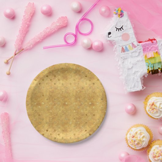Gold Chic-Stippen Papieren Bordje (Feest)