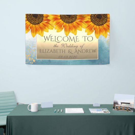 Gold Chic Sunflower Wedding Banner (Beurs)