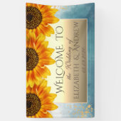 Gold Chic Sunflower Wedding Banner (Verticaal)
