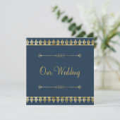 Gold Chic Wedding Uitnodiging (Staand voorkant)