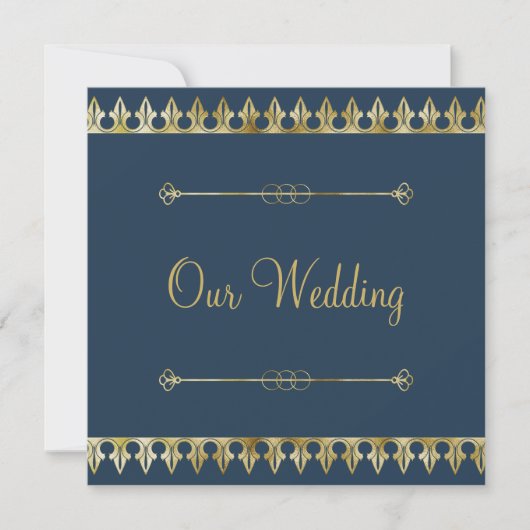 Gold Chic Wedding Uitnodiging (Voorkant)