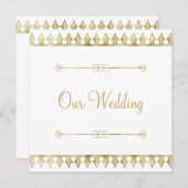 Gold Chic Wedding Uitnodiging (Voorkant / Achterkant)