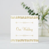 Gold Chic Wedding Uitnodiging (Staand voorkant)