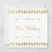 Gold Chic Wedding Uitnodiging (Voorkant)