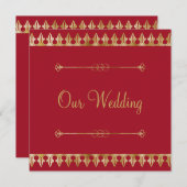 Gold Chic Wedding Uitnodiging (Voorkant / Achterkant)