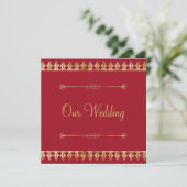 Gold Chic Wedding Uitnodiging (Staand voorkant)