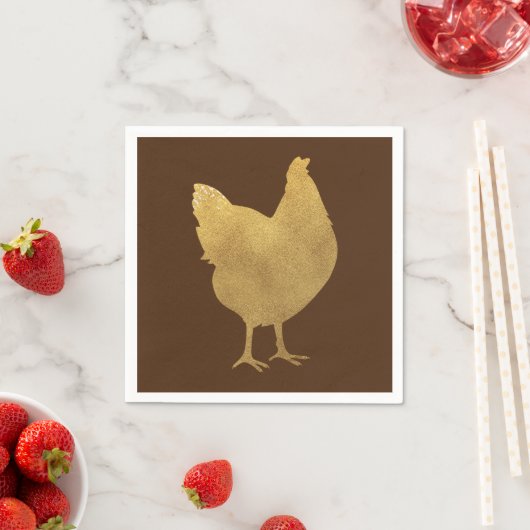 Gold Chicken Silhouette Servet (Insitu)