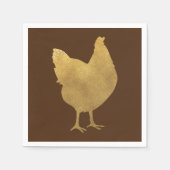 Gold Chicken Silhouette Servet (Voorkant)