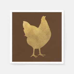 Gold Chicken Silhouette Servet