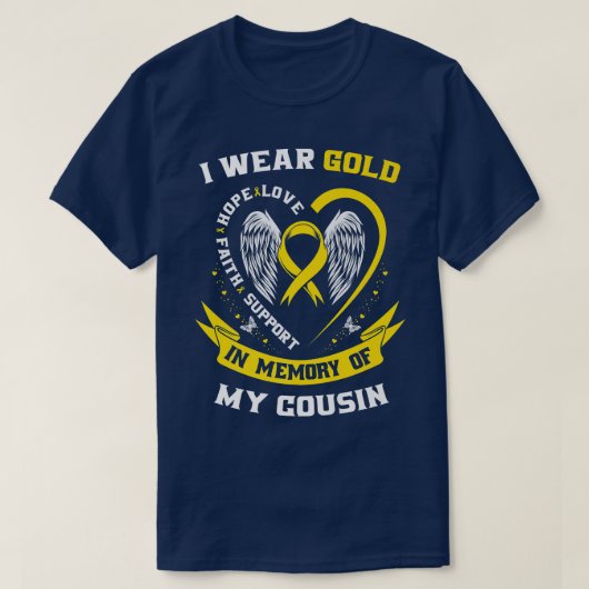 Gold Childhood Cancer Awareness Items Neef Man W T-shirt (Design voorkant)