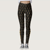 Gold Childhood Cancer Awareness Ribbon Leggings (Voorkant)