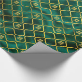 Gold-Chinees Symbool voor dubbel geluk op malachit Cadeaupapier (Hoek)