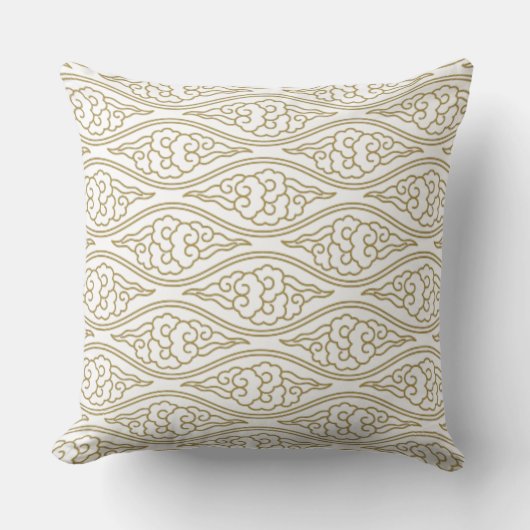 Gold Chinese Clouds Pattern Pillow Kussen (Voorkant)