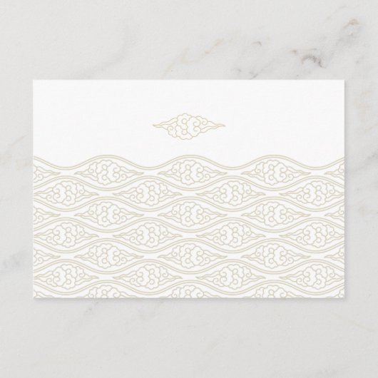 Gold Chinese Clouds Weddenschappen Informatiekaartje (Achterkant)