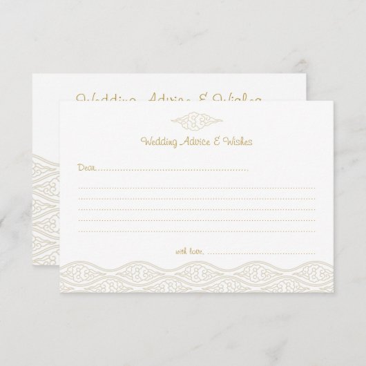 Gold Chinese Clouds Weddenschapskaarten Advieskaart (Voorkant / Achterkant)