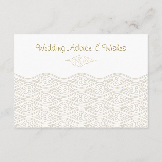 Gold Chinese Clouds Weddenschapskaarten Advieskaart (Achterkant)