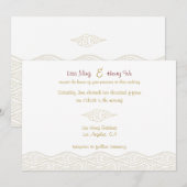 Gold Chinese Clouds Wedding Invitations Kaart (Voorkant / Achterkant)