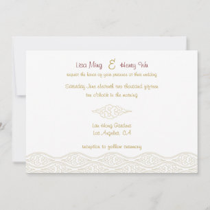 Gold Chinese Clouds Wedding Invitations Kaart
