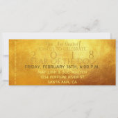 Gold Chinese Dog Papercut 2018 Golden Flat Kaart (Achterkant)