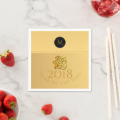Gold Chinese Dog Papercut 2018 Monogram P Napkin Servet (Insitu)