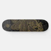 Gold Chinese draak op zwart Persoonlijk Skateboard (Horizontaal)