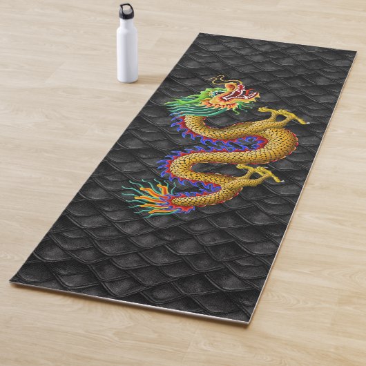Gold Chinese Dragon Yogamat (In situ)