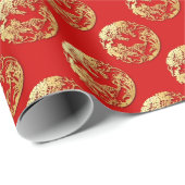 Gold Chinese papiersnij-jaar kies kleur W9 Cadeaupapier (Rol Hoek)