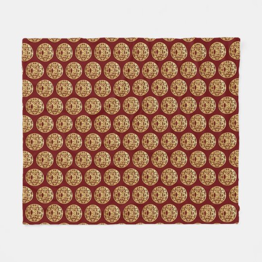 Gold Chinese papiersnij-Jaar kiezen kleur FB6 Fleece Deken (Voorkant (Horizontaal))