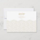 Gold Chinese wolken wedden RSVP-kaarten RSVP Kaartje (Achterkant)