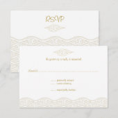Gold Chinese wolken wedden RSVP-kaarten RSVP Kaartje (Voorkant / Achterkant)