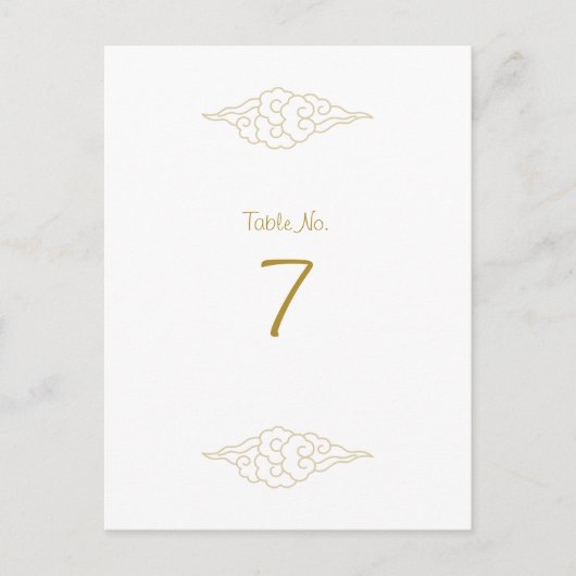 Gold Chinese wolkenweddenschapskaarten Briefkaart (Voorkant)
