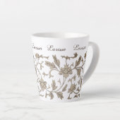 Gold Chinoiserie Floral - Aangepaste naam Latte Mok (Rechterhoek)