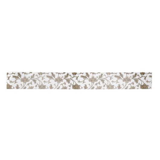  Gold Chinoiserie Floral Ribbon Satijnen Lint (Voorkant)