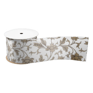  Gold Chinoiserie Floral Ribbon Satijnen Lint