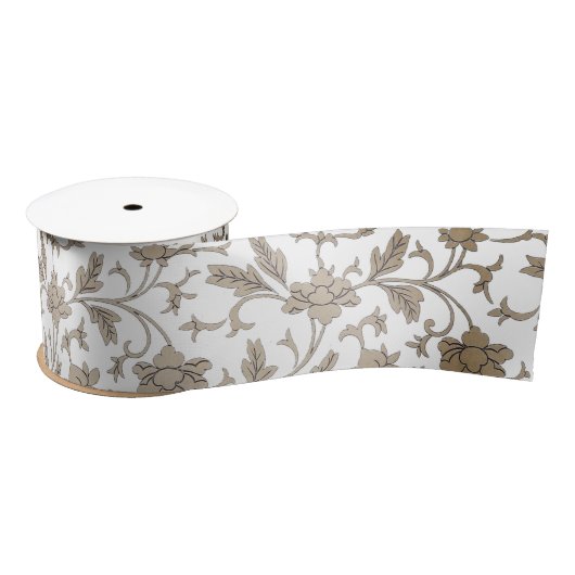  Gold Chinoiserie Floral Ribbon Satijnen Lint (Spoel)