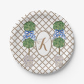 Gold Chinoiserie Ginger Jar Jars Topiary Basket Papieren Bordje (Voorkant)