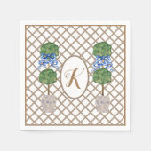 Gold Chinoiserie Ginger Jar Jars Topiary Basket Servet (Voorkant)