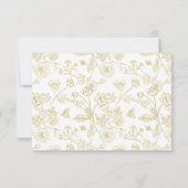 Gold Chinoiserie Wedding QR Code RSVP Kaartje (Achterkant)