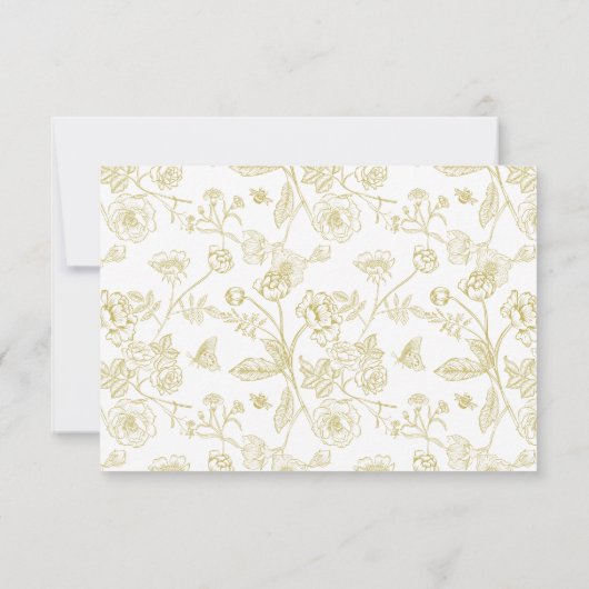 Gold Chinoiserie Wedding QR Code RSVP Kaartje (Achterkant)