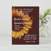 Gold Chocolate Sunflower Weddenschap Premium Metal Kaart (Staand voorkant)