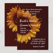 Gold Chocolate Sunflower Weddenschap Premium Metal Kaart (Voorkant / Achterkant)