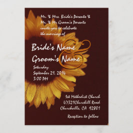 Gold Chocolate Sunflower Weddenschap Premium Metal Kaart