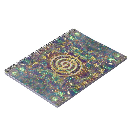 Gold Choku Rei Symbol en Reiki Precepts Notitieboek (Linkerzijde)