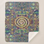 Gold Choku Rei Symbol en Reiki Precepts Sherpa Deken (Voorkant)