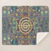 Gold Choku Rei Symbol en Reiki Precepts Sherpa Deken (Voorkant (horizontaal))