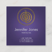 Gold Choku Rei-symbool in lotus Vierkante Visitekaartje (Voorkant)