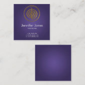 Gold Choku Rei-symbool in lotus Vierkante Visitekaartje (Voorkant / Achterkant)