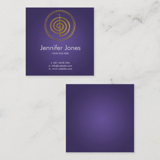 Gold Choku Rei-symbool in lotus Vierkante Visitekaartje (Voorkant / Achterkant)